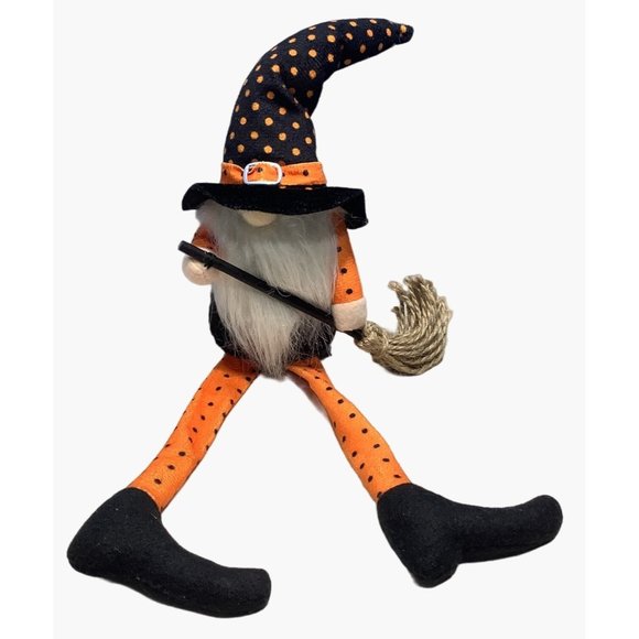 Other - Halloween Witch Gnome Doll Decorative Dangle Leg Faceless 16"
